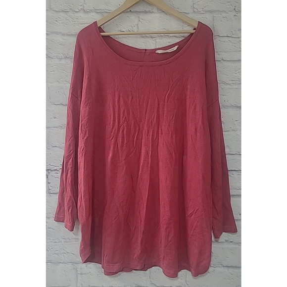 Soft Surroundings Sweaters - Soft Surroundings Margulies Tunic Sweater Top Women's 2X Pink Berry Zip Back